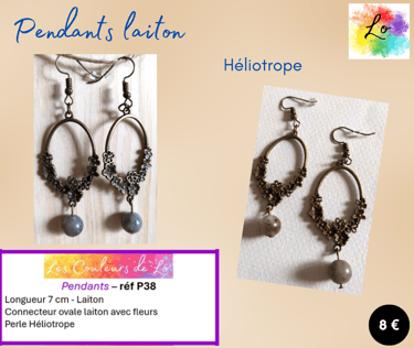 Boucles pendants laiton bohème Héliotrope Les Couleurs de Lo