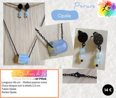 Parure noire Opale Les Couleurs de Lo