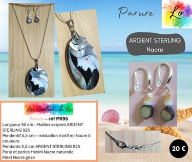 Parure Argent sterling Nacre Les Couleurs de Lo