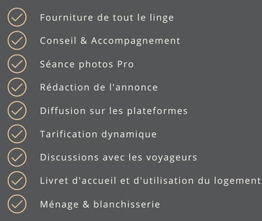 Liste des services proposés par la conciergerie colleene dans son activité.