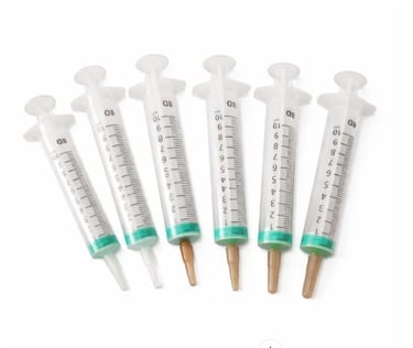 6 10ml hand feeding syringes and animal feeding teats