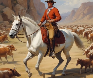 a man in a red coat riding a horse