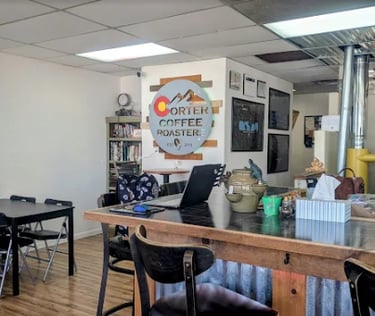 Coffee bar inside Corter Coffee Roasters