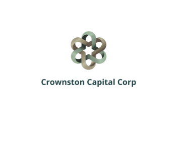 Crownston Capital Corp logo featuring a geometric interlaced knot symbol on a black background.