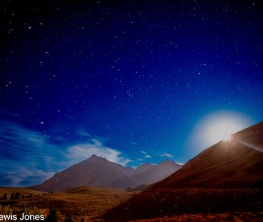 The setting moon, McGee Creek area near Mammoth Lakes, CA