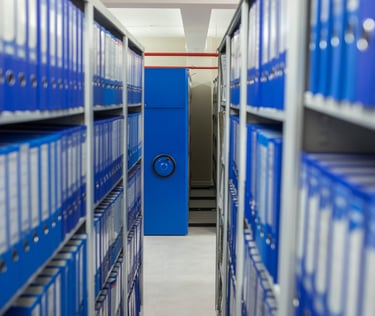 a blue cabinet with a blue door and a blue door
