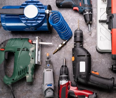 a variety of power and hand tools