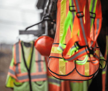 a group of safety vests with safety vests