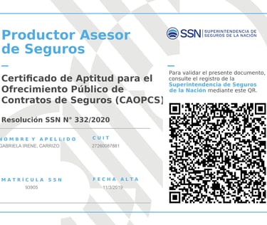 Certificado de Aptitud para el Ofrecimiento Público de Contratos de Seguros (CAOPCS)