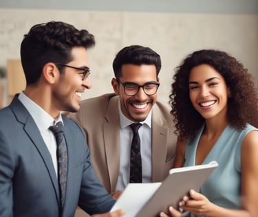 Two service windows with blue signs above each window. The left sign reads 'Facturacion Caja' and the right one reads 'Faturamento Caixa.' These windows appear to be part of a billing or payment service area. A few items, such as boxes and papers, are placed behind the windows. A small digital display shows a number.