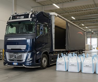 Spedizione e logistica per il trasporto di cereali, riso e materie prime.