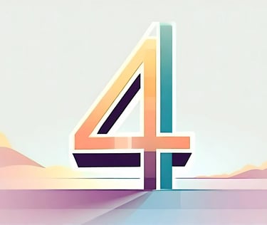 a number four with a four - dimensional design