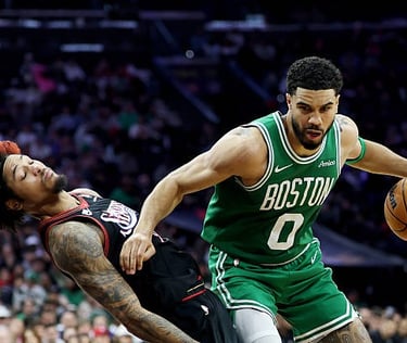 Kelly Oubre guarding Jayson Tatum in the 1st round of the 2026 playoffs (April 26)