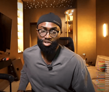 Jaylen Brown on May 2, 2026 following game 7 loss to the 76ers. He is on his livestream discussing the refereeing of the NBA