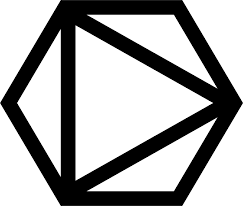 a black and white image of a pentagon shaped object