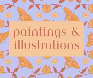 a picture of a flower with the words paintings and illustrations