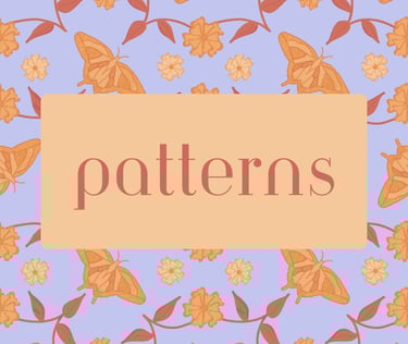 a pattern of flowers and leaves on a blue background