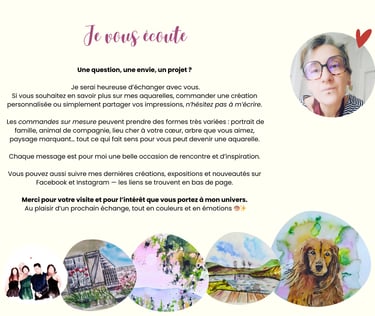 aquarelle personnalisée cadeau coeur