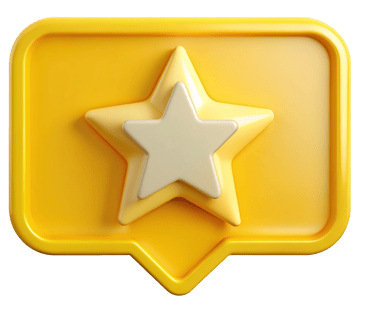 Una estrella en un cuadrado amarillo con una estrella encima.