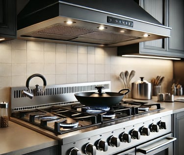 gas range in a kitchen