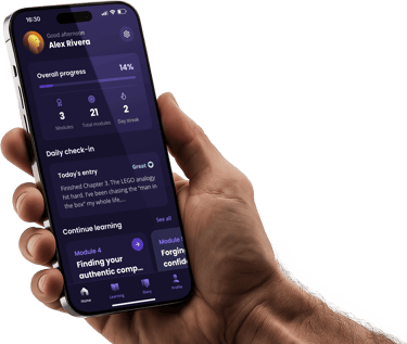 Hand holding smartphone showing Badass Man Action App home screen