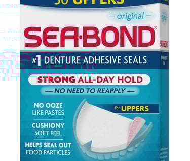 Sea Bond denture adhesive strips for upper dentures