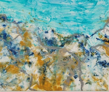 Post Swim High at Hythe, 33 x 43 cm, acrylic and oil pastel on paper, £60