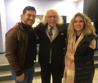 Ο Δημήτρης Τουφεξής με το μαθητή του Στάθη Χωματσά