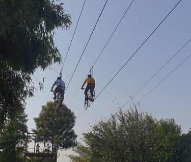 Sky Cycle Zipline Install by SAM Zip Line Asia
