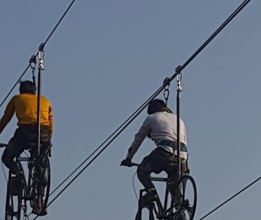 Sky Cycle Zipline Install by SAM Zip Line Asia
