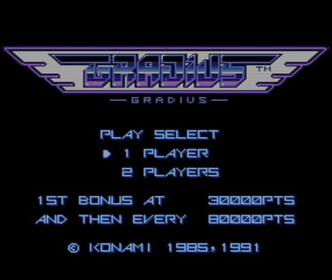 Gradius PC Engine - Title Screen