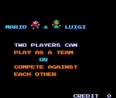 Mario Bros. Two Players Team or Compete