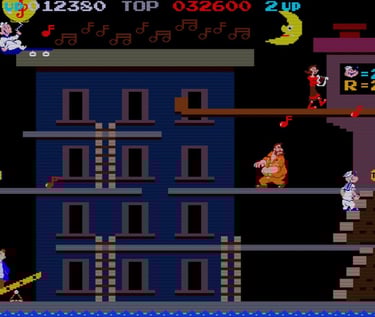 Popeye Arcade Stage 2 Catching Notes