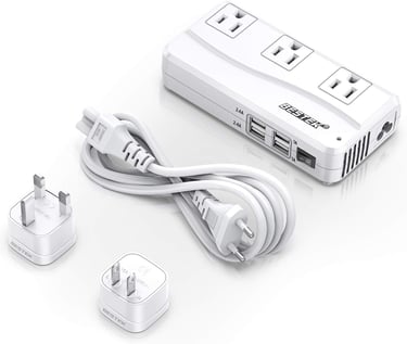 BESTEK Universal Travel Adapter 220V to 110V Voltage Converter with 6A 4-Port USB Charging