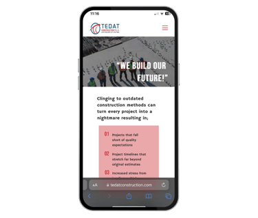 TEDAT Construction Company Web Design