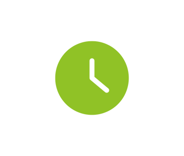 a clock icon symbolising  - work at your own pace
