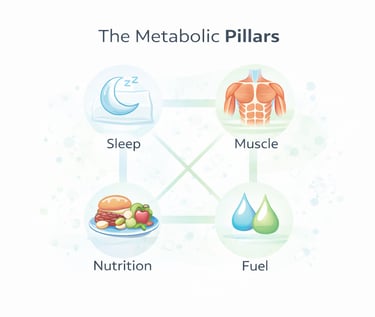 Infographic explaining sleep's role in metabolic recovery and hormone balance