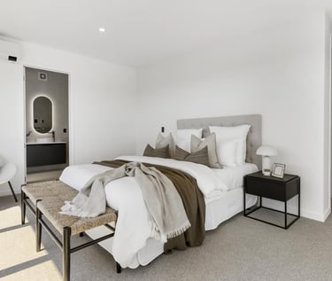 Bedroom and ensuite - Browns Bay new build - Highend Homes builder