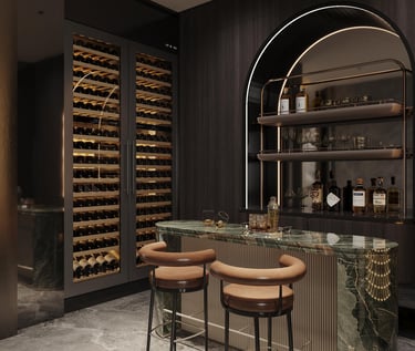 A luxury wine storage and display solution designed for premium interiors