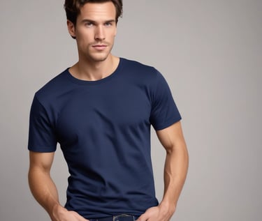 Close-up of a soft cotton t-shirt fabric in natural light.