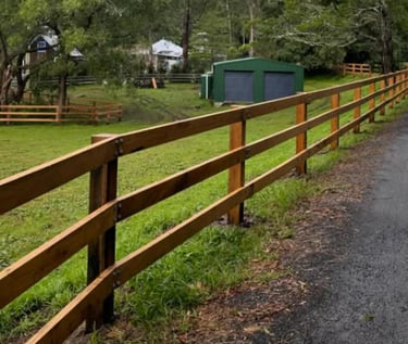Timber rural fencing