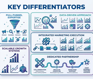 Shilron's key differentiators for scalable B2B demand generation and business growth.