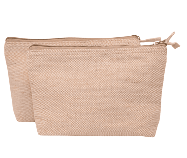 Jute utility pouch for organizing tech and travel essentials