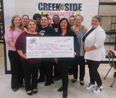 Creekside Check Presentation to Eliminate School Lunch Debt - 11/04/2025