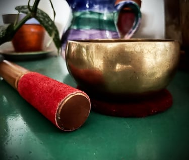 Hand made Meditation bowl and stick for ringing it