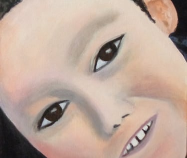 Acrylic on canvas portrait 2018, 45.5cm x 45.5cm