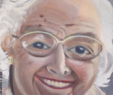Acrylic on canvas portrait 2018, 40.6cm x 40.6cm