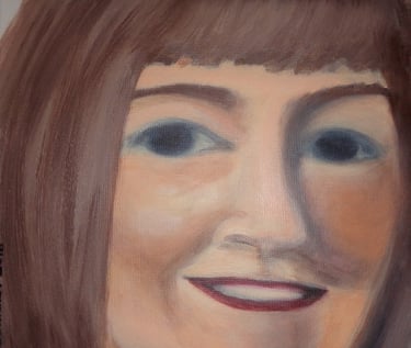 Acrylic on canvas portrait 2018, 40.6cm x 40.6cm
