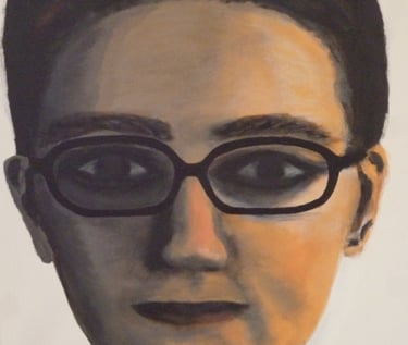 Acrylic on canvas portrait 2017, 45.5cm x 45.5cm
