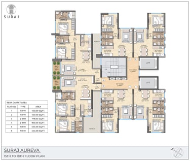 FLOOR PLAN SURAJ AUREVA PRABHADEVI MUMBAI, SURAJ DEVELOPERS PROJECT NEAR SIDDHIVINAYAK TEMPLE, SURAJ AUREVA PRABHADEVI